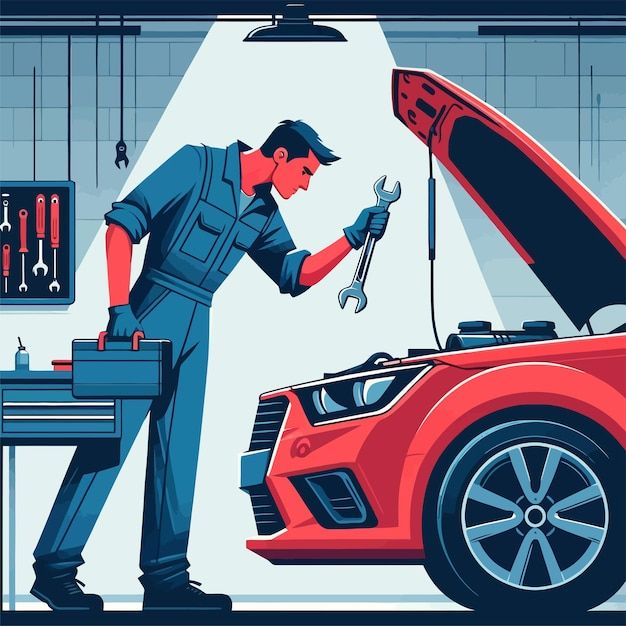 Professional mechanic at work